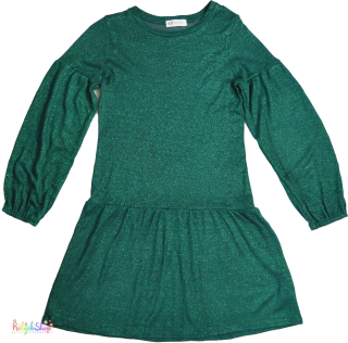 H&M zöld csillogó ruha 8-10év 4-Hibátlan