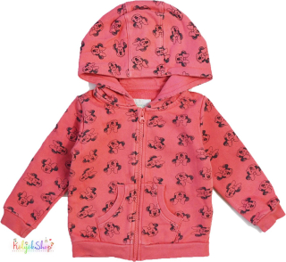Disney Minnie mintás rózsaszín cipzáras pulóver 74-80 4-Hibátlan