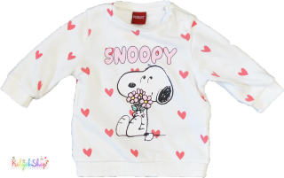 F&F Snoopy fehér pulóver 56 4-Hibátlan(halvány elszíneződés)