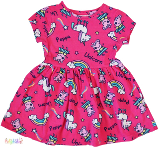 F&F Peppa mintás pink pamut ruha 86 5-Újszerű