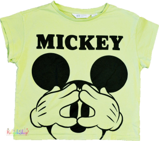 H&M Mickey zöld rövid derekú felső 158-164 4-Hibátlan