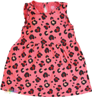 F&F leopárd mintás rózsaszín ruha 80 3-Jó állapot
