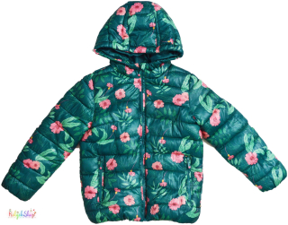 Reserved virág mintás zöld könnyű kabát 116 4-Hibátlan(szálhúzások)