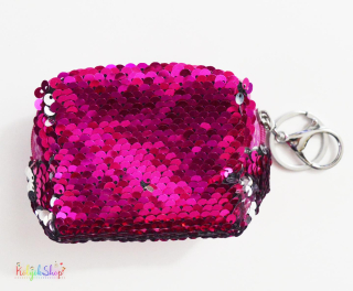 Pink-ezüst simítos pénztárca 9*7cm 5-Újszerű
