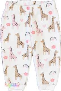 Matalan zsiráf mintás fehér szabadidő nadrág 74 4-Hibátlan