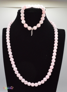 Rose kristály nyaklánc 45cm + karkötő szett - Handmade