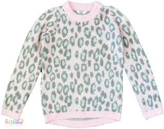 M&Co leopárd mintás rózsaszín kötött pulóver 8-9év 5-Újszerű
