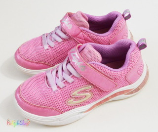 Skechers rózsaszín csillogó, világító talpú cipő 30 3-Jó állapot