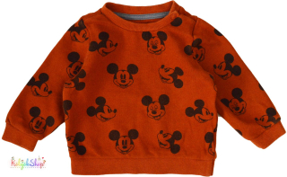 C&A Mickey mintás tégla pulóver 74 3-Jó állapot